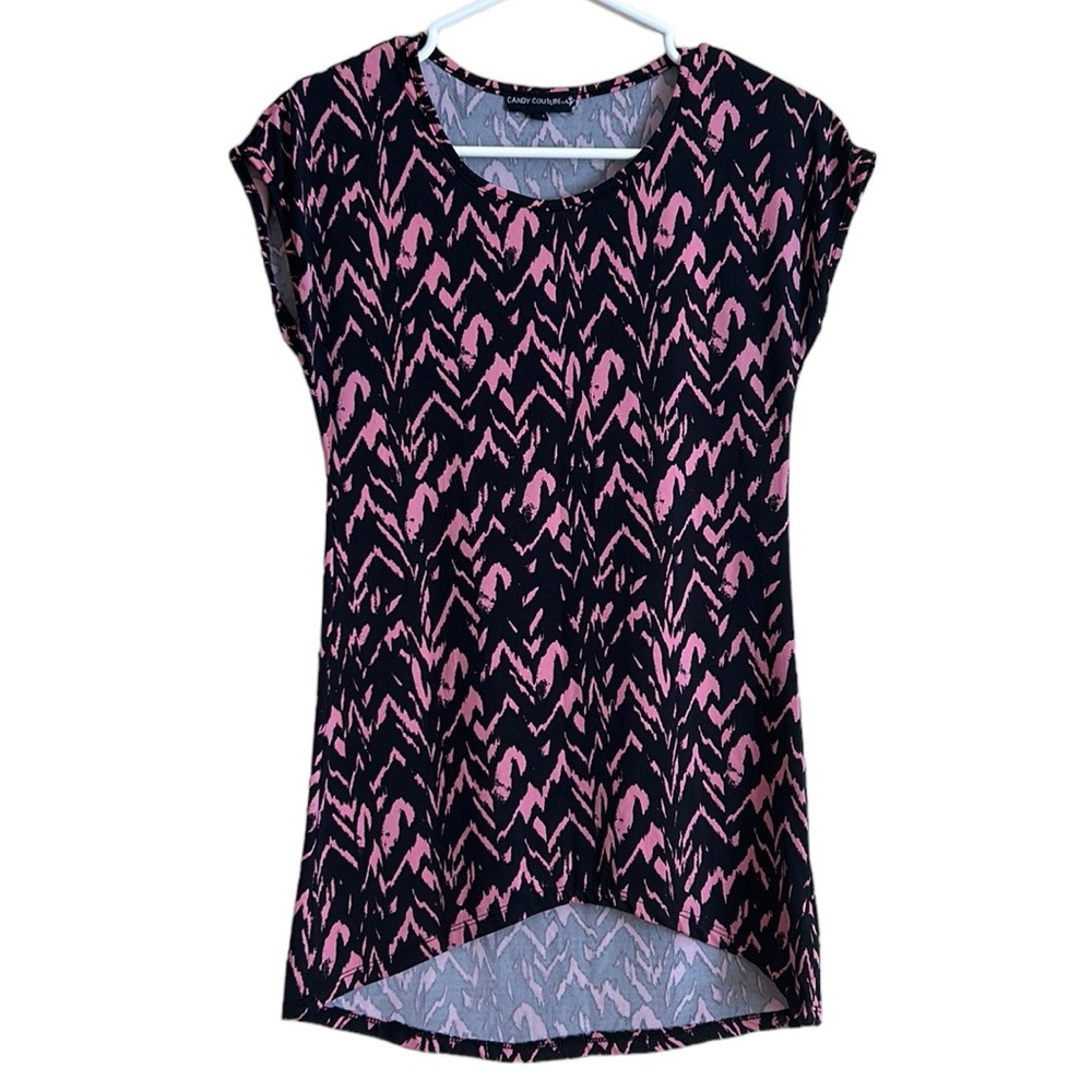 Candy Couture women’s size medium top‎ pink black stretch